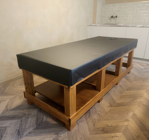 Hand made wood massage - , bed